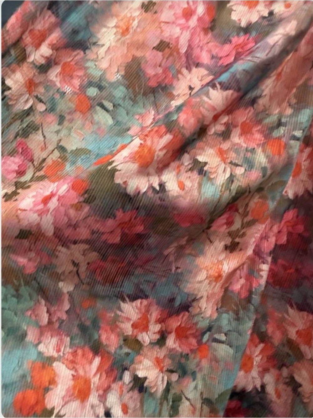 Dressy, Floral Layered Maxi Dress in Pink & Teal